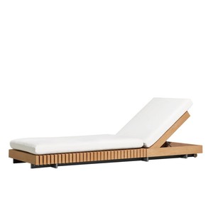 Tumbona de Madera de Teca Europea de Lujo para Exteriores, Reposabrazos Reclinables, Impermeable, con Protección Solar, para Piscina, Playa, Jardín, Terraza, <span class=keywords><strong>Hotel</strong></span> - Product Image 4