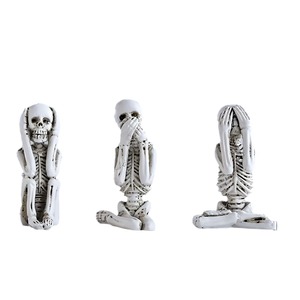 Venta al por mayor transfronteriza Halloween conjunto tres <span class=keywords><strong>no</strong></span> mirar <span class=keywords><strong>no</strong></span> escuchar piezas decorativas de artesanía de resina de terror - Product Image 5