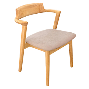 <span class=keywords><strong>Fauteuil</strong></span> en tissu rembourré de style nordique créatif avec pieds en <span class=keywords><strong>bois</strong></span>, chaises de salle à manger en <span class=keywords><strong>bois</strong></span> avec accoudoirs - Product Image 1