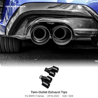 Embouts d'échappement quadruples pour BMW Série 3 325 G20 G28 2019-2022, embouts de tuyau d'échappement à quatre sorties et finitions d'échappement pour le style arrière