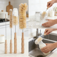 Brosse de nettoyage professionnelle en acier inoxydable 304 de qualité alimentaire pour tubes de laboratoire, claviers, bijoux, becs verseurs et machines à café