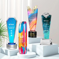 Trophée en cristal de style chinois HZ, nouveau trophée en verre de cristal blanc élégant, support pour employé exceptionnel, récompense personnalisée gravée
