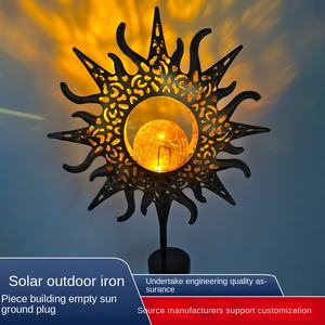 Lampe de sol de jardin à projection creuse de type flamme, IP65, LED, décoration de paysage extérieur, fer - Product Image 2