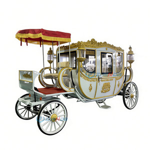 Custom-made Black and Gold Wedding Carriage Travel Sightseeing Luxury Royal Carriage for Sale - Product Image 1