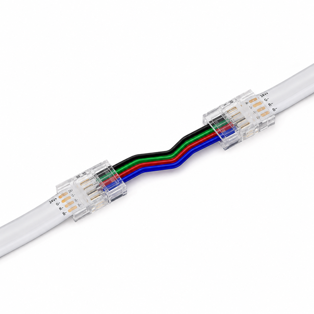 High Current 5.5A 10mm RGB COB Light Strip Connector No Solder Quick Splice Wire Lead and Jumper Cable LED Accessories