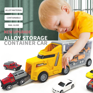 Modèle <span class=keywords><strong>de</strong></span> voiture <span class=keywords><strong>de</strong></span> <span class=keywords><strong>pompier</strong></span> en gros 1/64 dans un <span class=keywords><strong>camion</strong></span> <span class=keywords><strong>de</strong></span> rangement portable, trois petites voitures miniatures moulées sous pression, voitures miniatures réalistes à bas prix - Product Image 2
