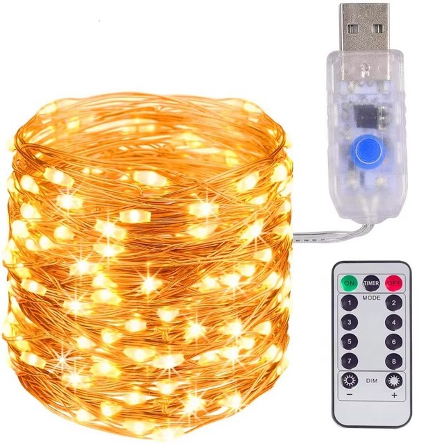 USB Fairy Lights with Remote 8 Modes Timer Led Twinkle Lights String Lights for Home Bedroom Room Garden Party Christmas Decor