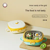 Portable SS Infant Feeding Bowl Isolé Injection D'eau Creative PP Couvercle pour Vaisselle Pour Enfants Boîtes À Lunch