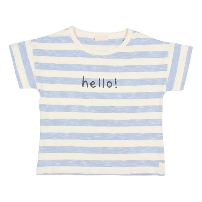 Yeni özel çift renk örgü organik pamuk bebek erkek T shirt yaz çocuk T shirt