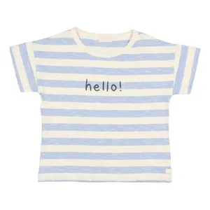 Nouveaux t-shirts d'été en coton biologique tricotés bicolores personnalisés pour bébés garçons