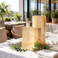 Bouteille de luxe 530 ml en verre super flint à fond épais avec bouchon en liège, vide, pour spiritueux, liqueur, whisky, vodka, brandy, gin, vente en gros personnalisée, directement de l'usine