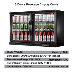 Réfrigérateur de présentation de boissons commercial avec éclairage LED tricolore, vitrine attrayante pour bières, idéal pour les bars et salons de thé - Product Image 2