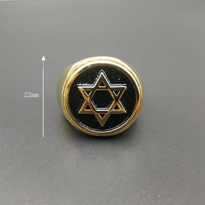 Anillo de Acero Inoxidable Dorado Vintage con Seis Estrellas de <span class=keywords><strong>David</strong></span> para Hombre, Venta al Por Mayor a Precio Económico - Product Image 2