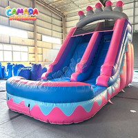 Toboggan aquatique gonflable en PVC Plato, couronne rose, princesse bleue, toboggan aquatique pour adultes avec location de fête en piscine, toboggan aquatique gonflable personnalisé