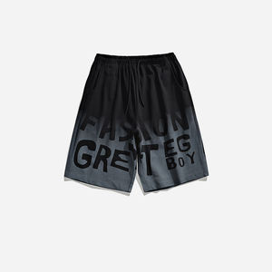 Pantalones cortos informales de verano para hombre, todo en uno, moda, Color degradado, letras impresas, cinco puntas, cómodos, holgados, cintura elástica - Product Image 2