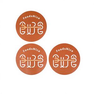 Etiquetas de laminación de brillo mate de película de 2,16x2,16 pulgadas, pegatinas de Halloween con logotipo de marca propia para restaurante de comida - Product Image 1