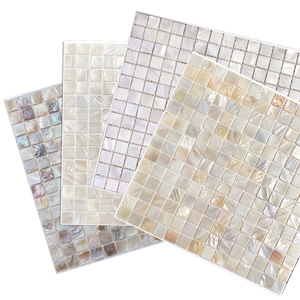 Màu xanh tinh thể thủy tinh Gạch Mosaic cho phòng tắm phòng khách TV nền tường sticker-đen Trắng 10mm hiện đại Khả năng chịu nước - Product Image 1