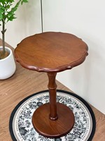 Table basse ronde classique en bois pour salon, mobilier d'appartement, balcon, table d'appoint rétro en bois d'hévéa pour canapé