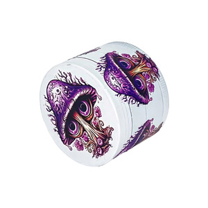 Custom Logo UV Printed Pattern Dry <b>Herb</b> <b>Grinder</b> 4 Part Zinc Alloy Custom Artwork Metal Spice Mill Crusher - Product Image 2