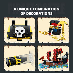 JIESTAR JJ9026 852PCS Série de films Bouteille Bouteille Navire <span class=keywords><strong>pirate</strong></span> Modèle de blocs de construction Jouet éducatif technique Cadeau de festival - Product Image 5