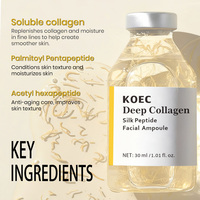 Ampoule faciale au collagène profond et aux peptides de soie KOEC, sérum liftant intensif pour le visage, anti-âge, raffermissant, hydratant