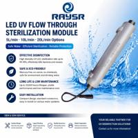 Module de lampe LED UVC Uvnovo 20LPM 19W-24W 24V 275nm avec interrupteur de débit, source lumineuse métallique IP65/66 pour purification de l'eau, OEM ODM
