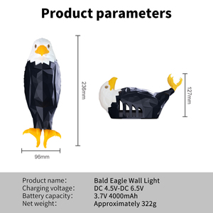 Lampada da parete aquila calamita a forma di aquila lampada moderna atmosfera creativa luce luce luce 3D stampa animale natale - Product Image 6