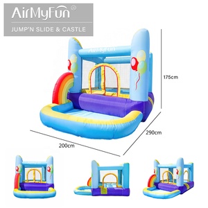 Terrain de jeux <span class=keywords><strong>gonflable</strong></span> bleu château <span class=keywords><strong>gonflable</strong></span> pour enfants PVC maison jardin jouer amusant durable <span class=keywords><strong>structure</strong></span> de divertissement polyvalente - Product Image 2
