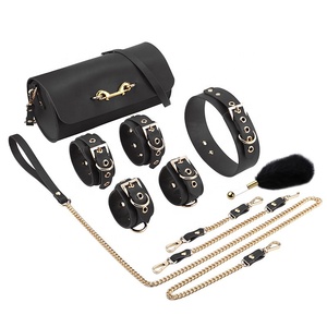 2020 nouveau Bondage En Cuir Véritable BDSM Ensemble Bondage Kit Main Poignets Sexe avec Sac À Bandoulière pour BDSM Bondage - Product Image 3