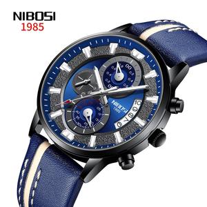 Drioshipping Reloj de pulsera de cuarzo de lujo para hombre con logotipo personalizable Cronógrafo de correa de cuero de moda con acero inoxidable - Product Image 4