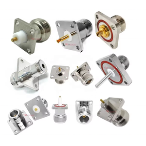 N femelle 7/16 <span class=keywords><strong>DIN</strong></span> <span class=keywords><strong>prise</strong></span> <span class=keywords><strong>jack</strong></span> 4 trous montage sur panneau à souder connecteur à bride rf - Product Image 1