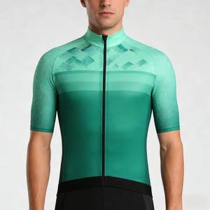 Maillot de cyclisme Zede vert été léger, respirant, séchage rapide, col montant, coupe-vent pour événements de cyclisme sur route et VTT - Product Image 3