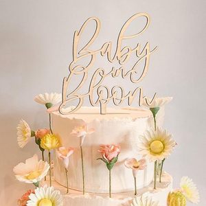 Decorazione <span class=keywords><strong>per</strong></span> Torta in Legno a Forma di Orso 'We Can Bearly Wait' <span class=keywords><strong>per</strong></span> Baby Shower, Decorazioni <span class=keywords><strong>per</strong></span> <span class=keywords><strong>Torte</strong></span> e Tavolo dei Dolci - Product Image 2