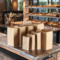 Sac en papier kraft brun personnalisé avec logo, écologique, recyclable, résistant à l'humidité, pour la vente au détail, les plats à emporter, le pain, sac en papier SOS