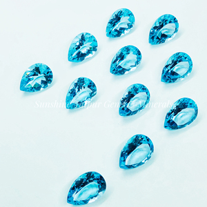 Precio de fábrica al por mayor 13x18mm corte de pera Topacio azul cielo natural anillo de gota suelto facetado de alta calidad certificado IGI por quilate - Product Image 4