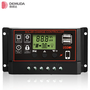 ตัวควบคุมการชาร์จพลังงานแสงอาทิตย์ Demuda 12V 24V PWM 10A 20A 30A 60A พร้อมพอร์ต USB สำหรับระบบไฟถนน - Product Image 1