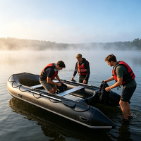 Hailebao Bateau pneumatique rigide en alliage d'aluminium et PVC de 4 m, bateau de sauvetage rapide, radeau de survie, bateau de pêche, bateau de dérive, bateau de surf, bateau de sauvetage d'urgence