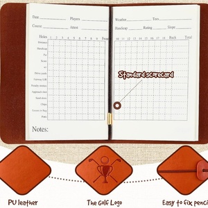 Customized Black <b>Golf</b> Yardage Cover Scorecard Holder High Quality PU Leather Waterproof Durable - Product Image 5