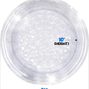 Piscine gonflable transparente et brillante pour enfants et tout-petits avec paillettes argentées, facile à gonfler, petite piscine extérieure - Product Image 2