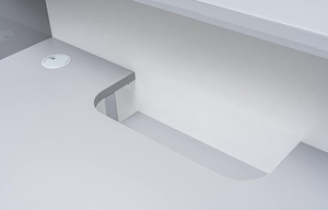 Tùy Chỉnh Thực Hiện Nửa Vòng Bằng Đá Cẩm Thạch Tiếp Tân Bàn Cong Bán Thông Tư Tiếp Tân Bàn Trắng Sang Trọng Văn Phòng Khách Sạn Phía Trước Quầy Bàn - Product Image 6