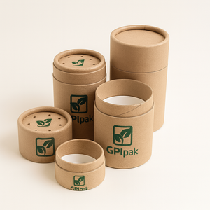 Envase Redondo de Cartón Personalizado, Ecológico, Hecho con Materiales Reciclados, Impresión con Laminado Mate, Tubo de Papel Rígido de Grado Alimenticio para <span class=keywords><strong>Miel</strong></span> - Product Image 2