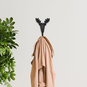 HMS 3 gancio a muro cervo cervo in ghisa nera a un solo livello per la casa per la cucina bagno soggiorno per asciugamani abbigliamento gioielli - Product Image 6