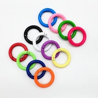 Anneaux à ressort en métal colorés de 25 mm, fermoirs en alliage de zinc, mousquetons ronds, clips pour porte-clés, crochet de bonne qualité
