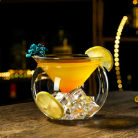 Verre à cocktail réfrigérant Margarita Martini Moléculaire Transparent Résistant aux hautes températures Réutilisable Écologique Style Ins