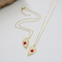 Collier avec pendentif cœur en émail coloré mignon, charme cœur magnétique, collier de couple pour la Saint-Valentin, bijoux cadeaux