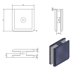 Soporte de pulido para puerta de <span class=keywords><strong>ducha</strong></span> de vidrio, abrazadera de cristal, clip de vidrio para baño, soportes de pantalla de <span class=keywords><strong>ducha</strong></span>, abrazaderas - Product Image 2