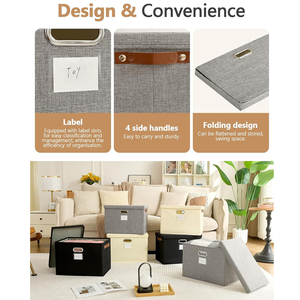 2 sacs <span class=keywords><strong>de</strong></span> rangement pliables en tissu, écologiques, compressibles <span class=keywords><strong>sous</strong></span> <span class=keywords><strong>vide</strong></span>, empilables, grande capacité, pour vêtements et armoire - Product Image 2