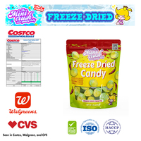 Vente en gros d'usine avec étiquette personnalisée Vente directe Bonbons soufflés Ananas épicé fruité Assortiment d'arômes de fruits lyophilisés 42g * 24 sacs