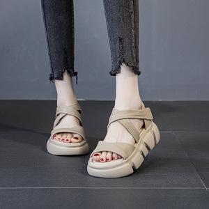 Tendência Produtos Quentes Sapatos De Praia De Couro Do Vintage Casual Camada Superior Couro Grosso <span class=keywords><strong>Sole</strong></span> Peixe Boca Sandálias - Product Image 3