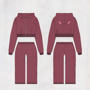 2025 Tall Girl Friendly Zip up Hoodies Chaqueta y pantalones de pierna ancha Y2k Fabricantes de ropa de mujer Conjunto de 2 piezas personalizado para mujer - Product Image 3